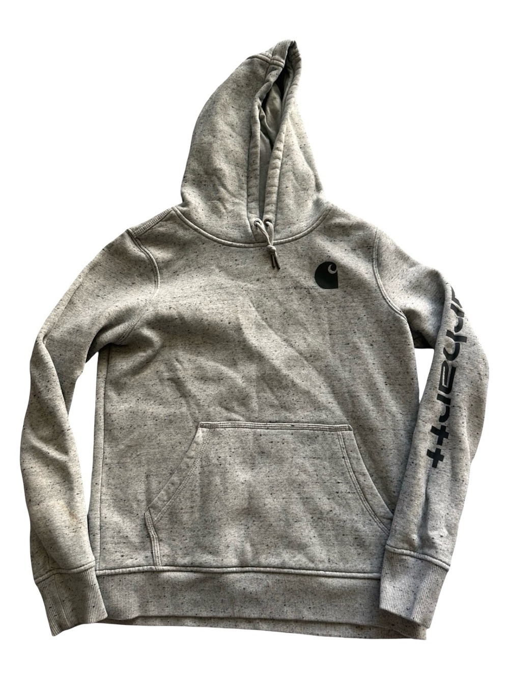 Carhartt Heather Gray Crewneck Hoodie with Logo Sleeve